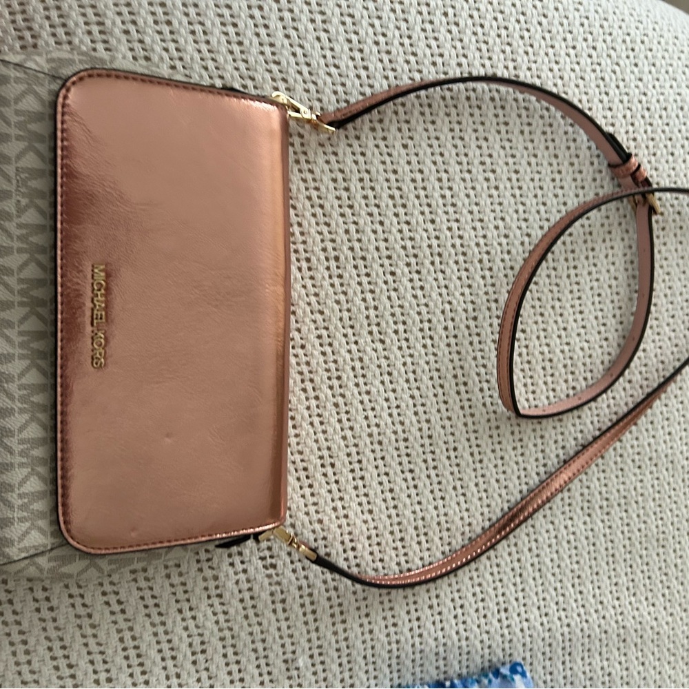 Michael Kors Metallic Pink Crossbody Bag